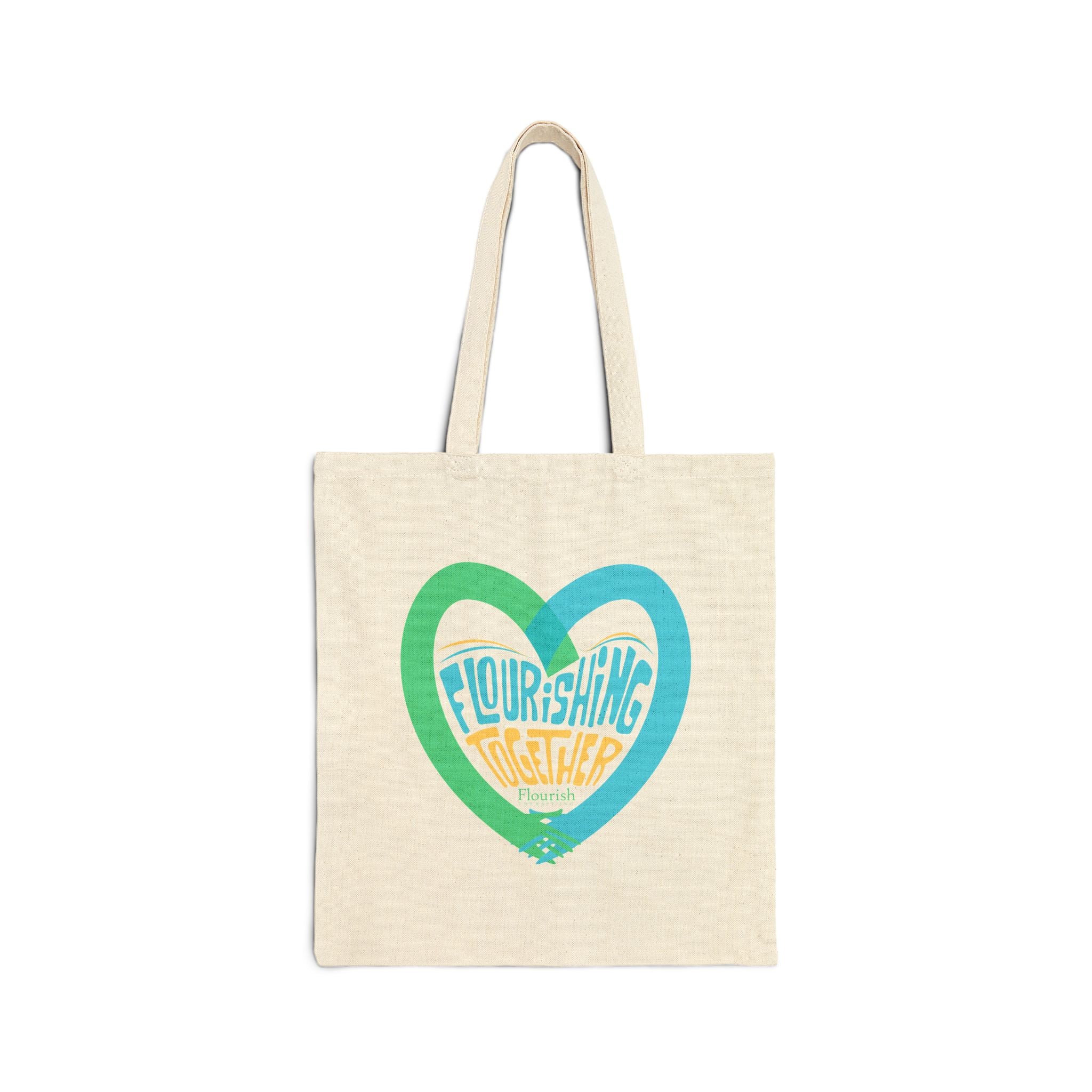 Heart Hands Flourishing Together Natural Tote Bag – Flourish Therapy Collection